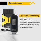 Self Programmable Car Key and Smart Keyless Entry Remote Replacement for 2012-2018 Mazda 3/5/CX-3/CX-5 with FCC: WAZSKE13D01
